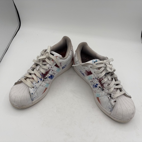 Adidas Superstar J Sprayed ID9807 White/Multicolor Size 7 Kids - Picture 10 of 11